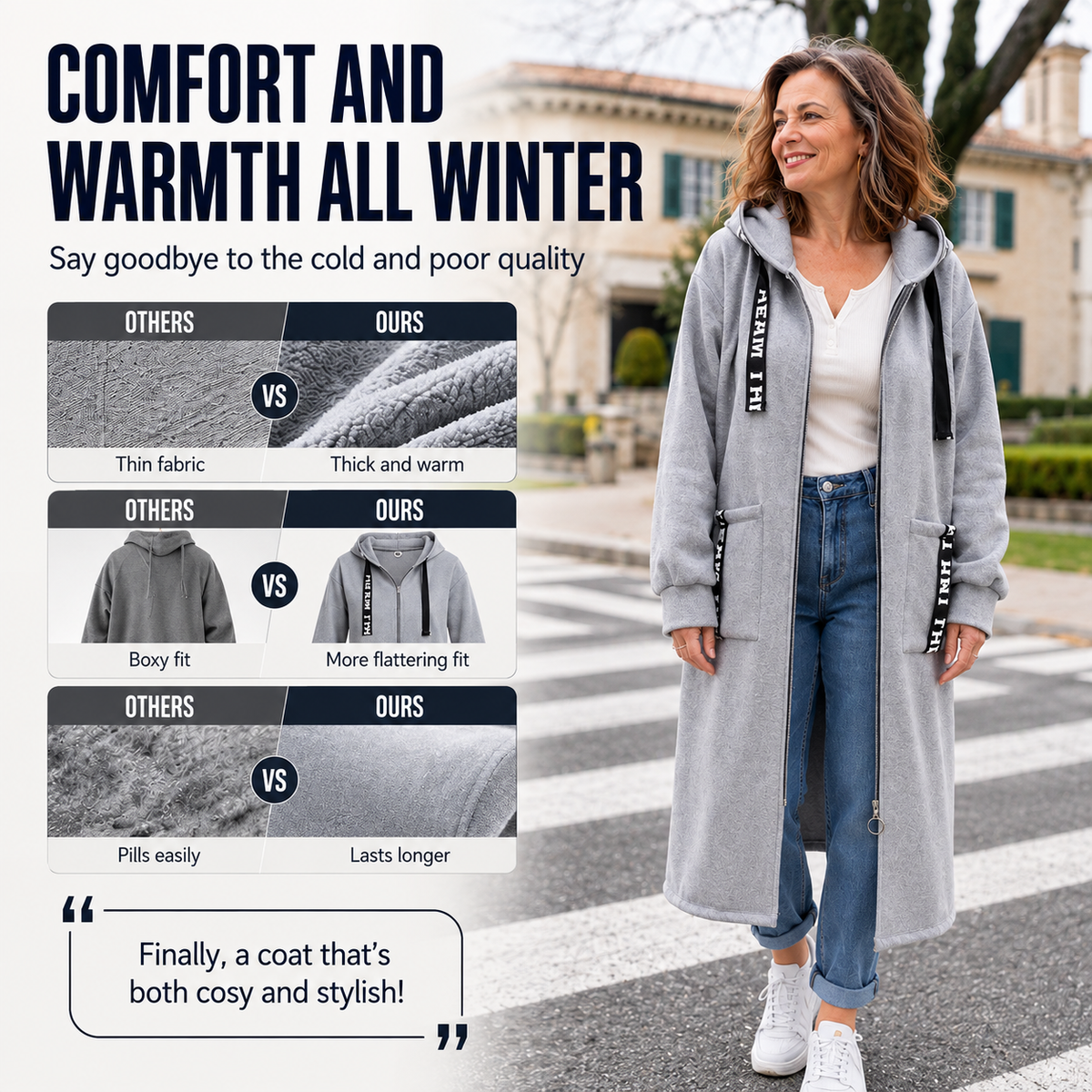 💃Oversized hooded sweatshirt coat for women