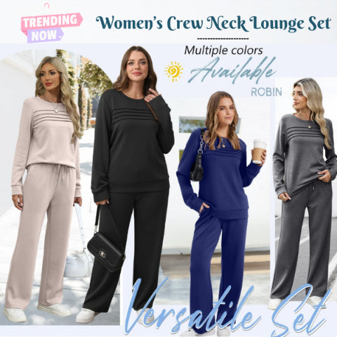 🔥LAST DAY SALE 60% OFF👍✨Women's Crew Neck Top & Drawstring Pants Set