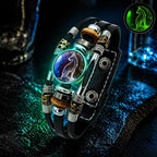 💥Last-day sale – 50% off ☪️Glow-in-the-dark leather zodiac sign bracelet for men and women (6.9/8.1 inches)♑️