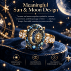 🎁BUY 1 GET 1 FREE💫 Mystical Cosmic Enamel Ring – Copper & Gold Sun Moon Design, Perfect for Anniversaries, Daily Style & Romantic Gifting
