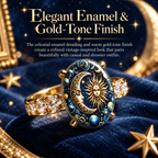 🎁BUY 1 GET 1 FREE💫 Mystical Cosmic Enamel Ring – Copper & Gold Sun Moon Design, Perfect for Anniversaries, Daily Style & Romantic Gifting