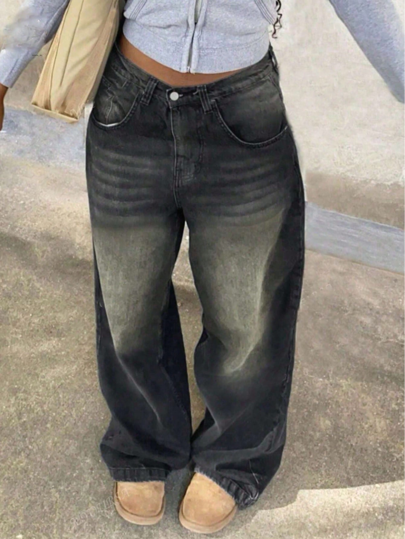 Fashion Straight Leg Wide Leg Casual Jeans