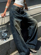 Fashion Straight Leg Wide Leg Casual Jeans