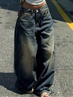 Fashion Straight Leg Wide Leg Casual Jeans