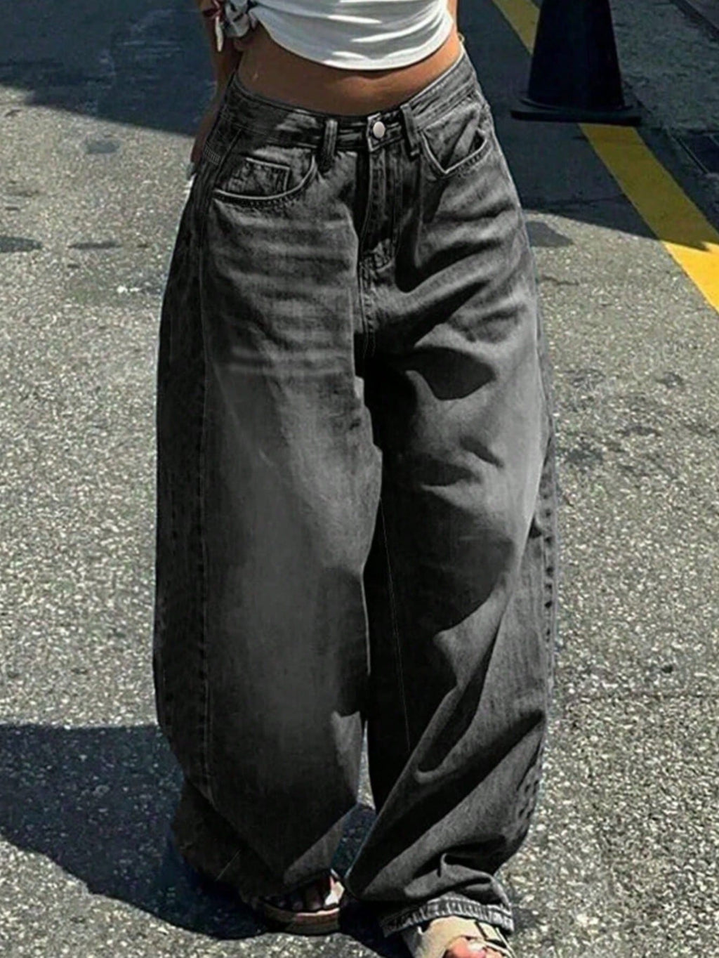 Fashion Straight Leg Wide Leg Casual Jeans