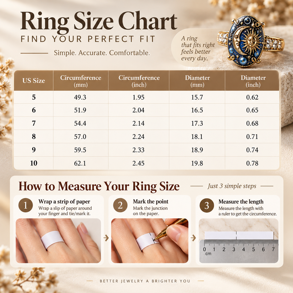 🎁BUY 1 GET 1 FREE💫 Mystical Cosmic Enamel Ring – Copper & Gold Sun Moon Design, Perfect for Anniversaries, Daily Style & Romantic Gifting