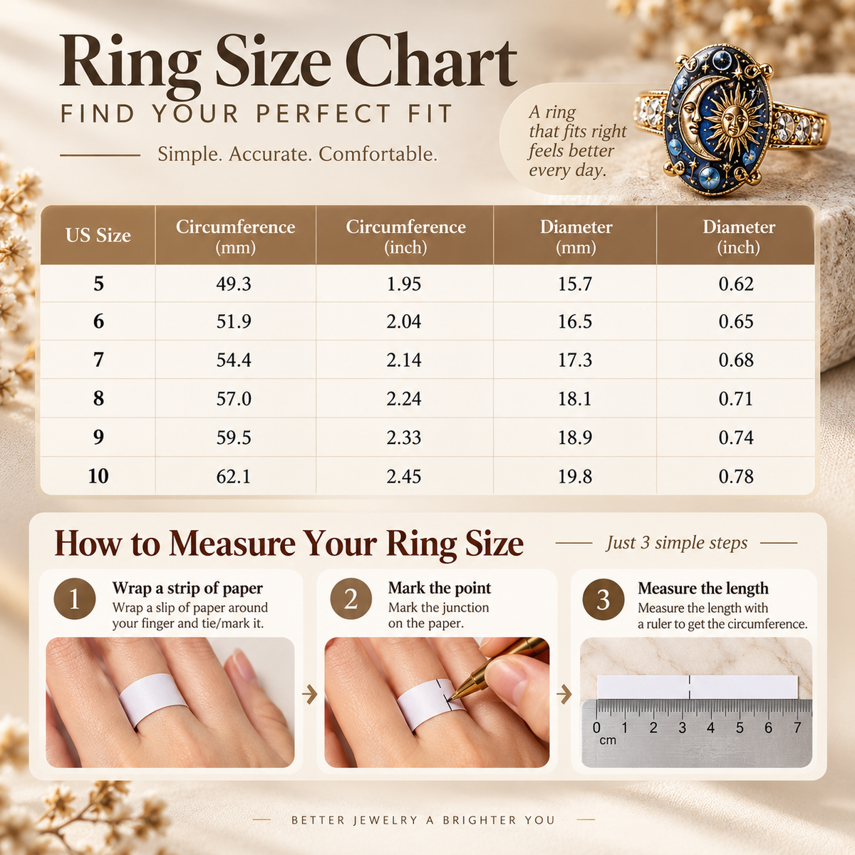 🎁BUY 1 GET 1 FREE💫 Mystical Cosmic Enamel Ring – Copper & Gold Sun Moon Design, Perfect for Anniversaries, Daily Style & Romantic Gifting