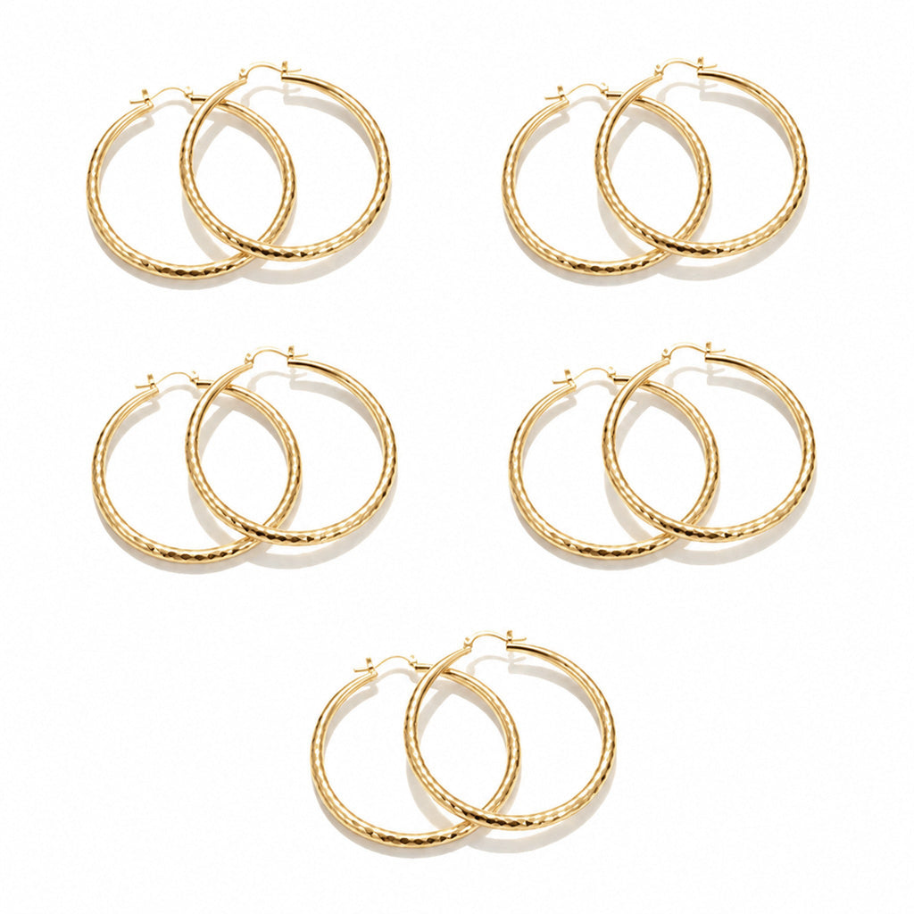 🎁Diamond-Cut Hoop Earrings for Women – Elegant, Sparkling 💎