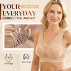 🏆 Last Day Buy One Get One Free 💐 🎁Lace Wireless Pure Cotton Buttonless Comfy Lifting Bra
