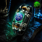 💥Last-day sale – 50% off ☪️Glow-in-the-dark leather zodiac sign bracelet for men and women (6.9/8.1 inches)♑️