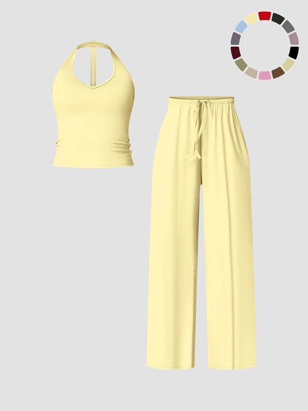 Women's Flare Leg Activewear Set – Tank Top & High Waist Pants