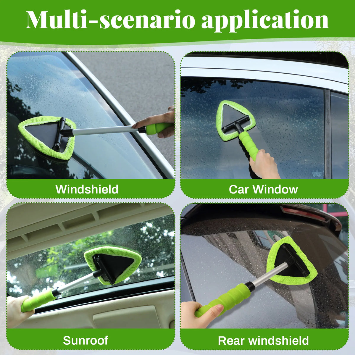 Windshield Cleaning Tool Set with Extendable Handle