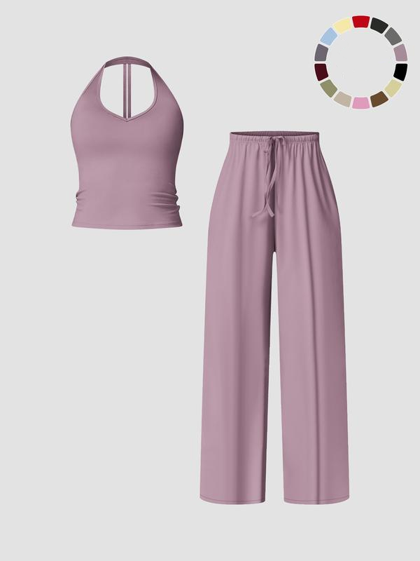 Women's Flare Leg Activewear Set – Tank Top & High Waist Pants