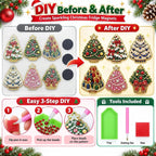 🔥 Hot Sale 🎄✨ DIY Christmas Pearl & Diamond Painting Fridge Magnet Kit – Sparkling Holiday Craft Fun 🧲
