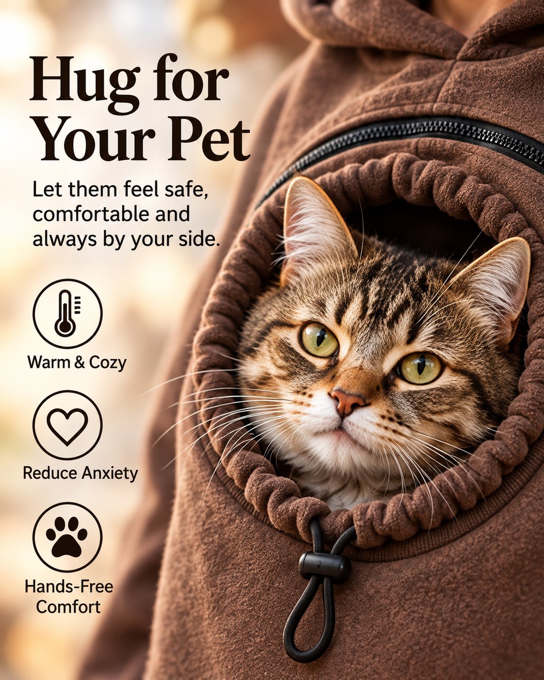 Pet Carrier Hoodie for Small Pets