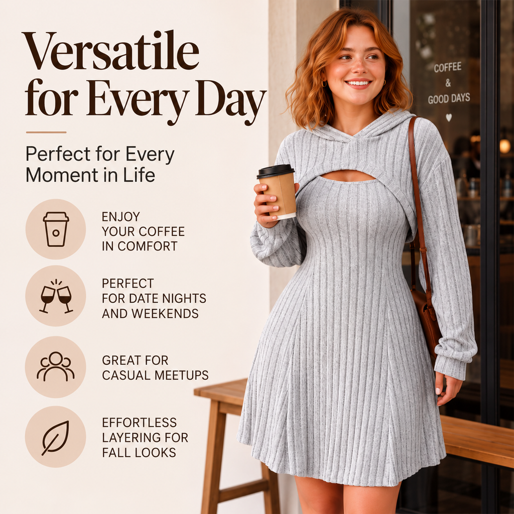 Two-piece ribbed knit outfit for women