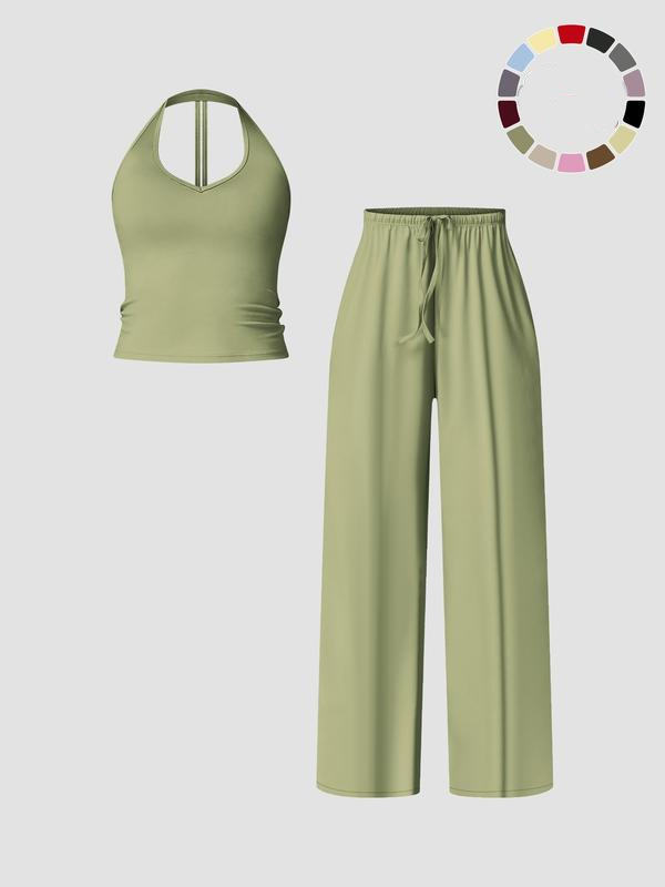 Women's Flare Leg Activewear Set – Tank Top & High Waist Pants