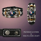 💥Last-day sale – 50% off ☪️Glow-in-the-dark leather zodiac sign bracelet for men and women (6.9/8.1 inches)♑️