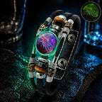 💥Last-day sale – 50% off ☪️Glow-in-the-dark leather zodiac sign bracelet for men and women (6.9/8.1 inches)♑️