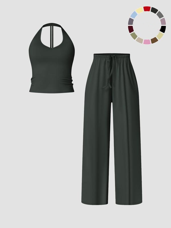 Women's Flare Leg Activewear Set – Tank Top & High Waist Pants