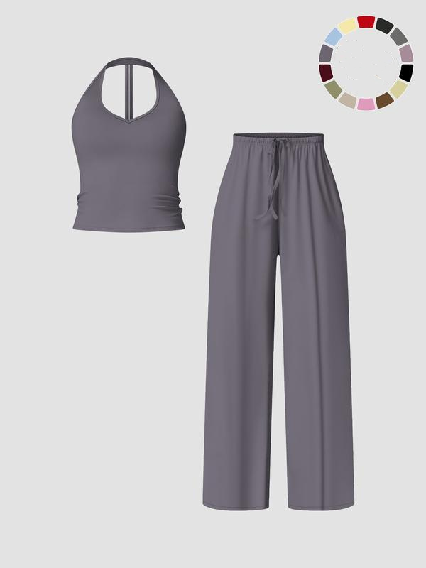Women's Flare Leg Activewear Set – Tank Top & High Waist Pants