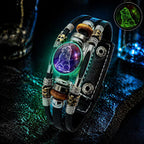 💥Last-day sale – 50% off ☪️Glow-in-the-dark leather zodiac sign bracelet for men and women (6.9/8.1 inches)♑️