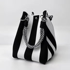 🏆👜 Limited Time Special Price ￡8.99!!✨  Boho Striped Knit Bucket Handbag for Women – Handmade Summer Beach Shoulder Bag