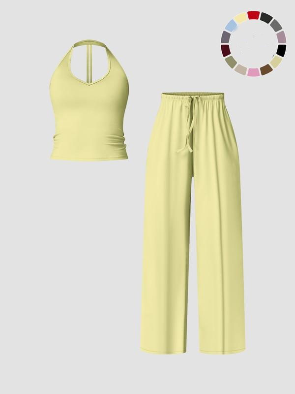 Women's Flare Leg Activewear Set – Tank Top & High Waist Pants