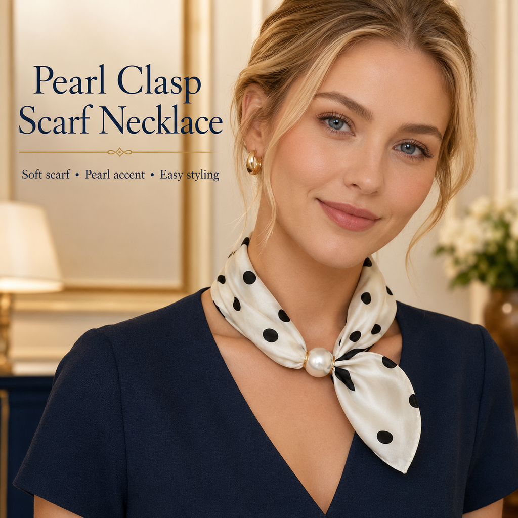 Buy 1 get 1 free🔥HOT SALE🔥 Pearl Buckle Closure Printed Scarf