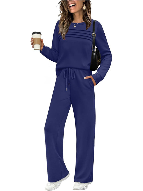 🔥LAST DAY SALE 60% OFF👍✨Women's Crew Neck Top & Drawstring Pants Set