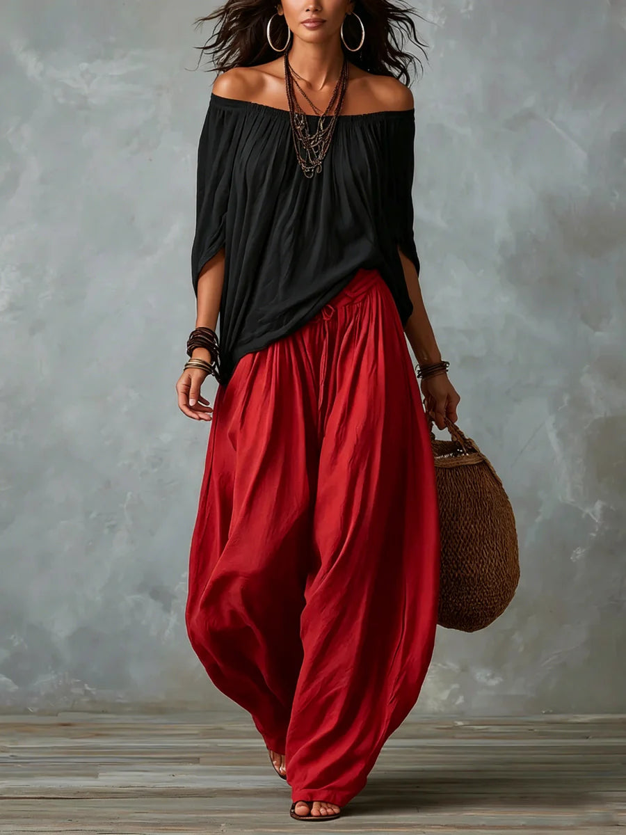 Relaxed and elegant asymmetrical suit