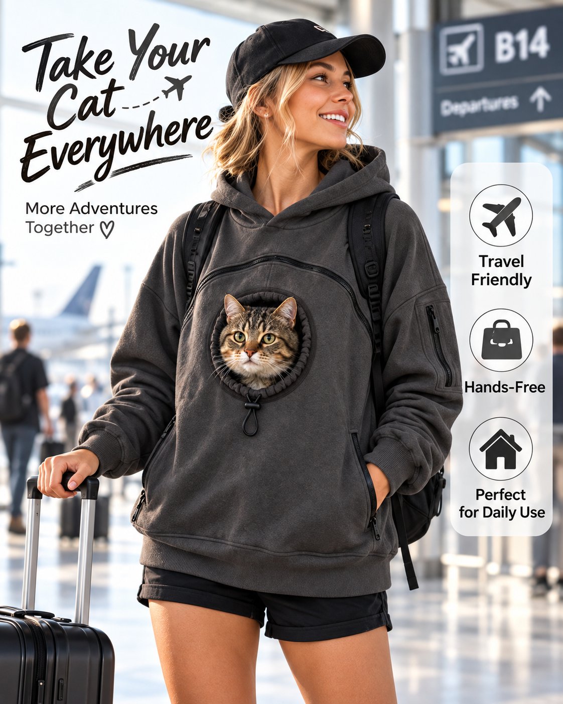 Pet Carrier Hoodie for Small Pets