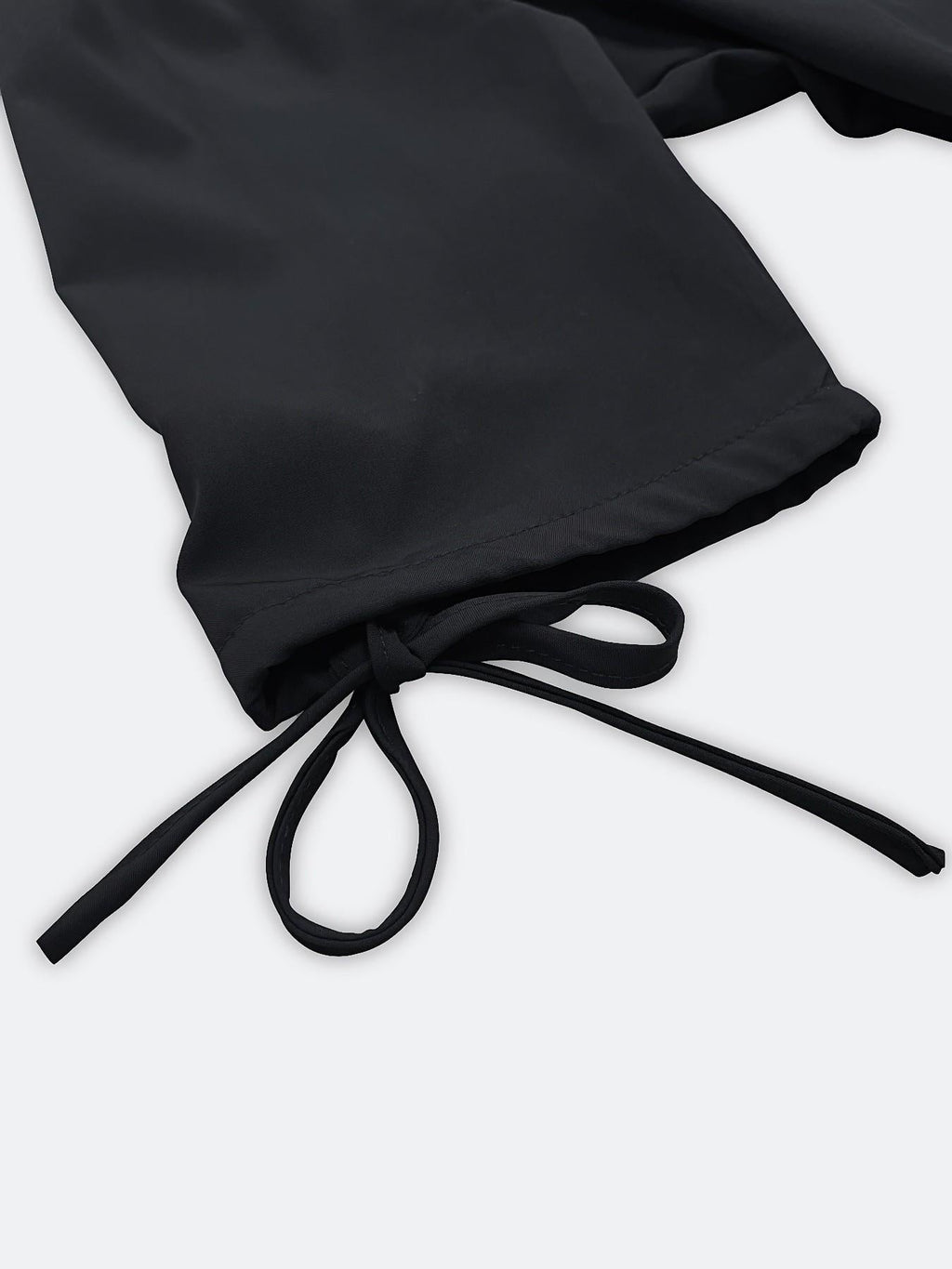Black Ruched Drawstring Mini Shirt Dress