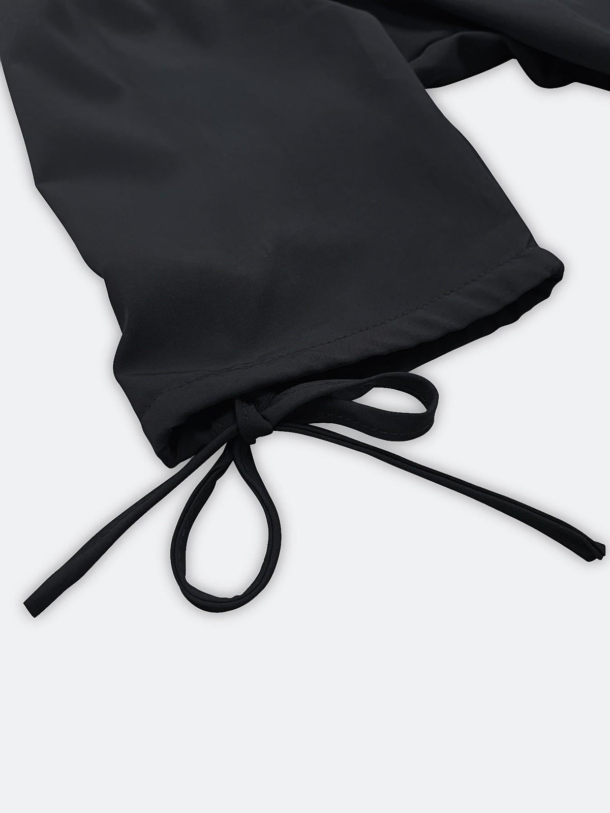 Black Ruched Drawstring Mini Shirt Dress