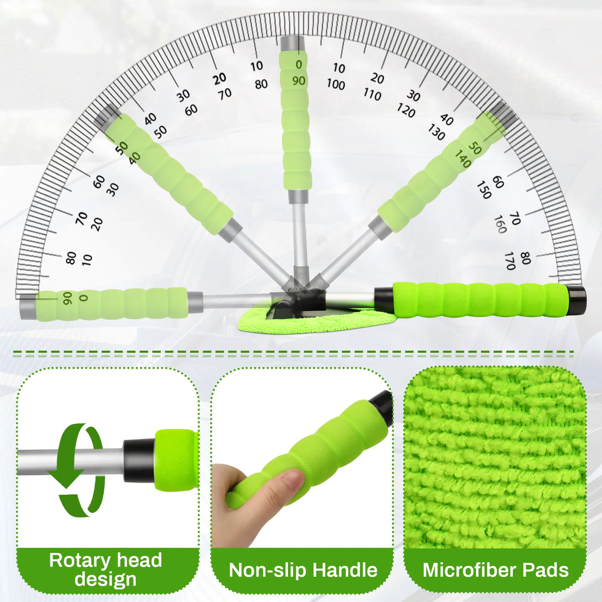 Windshield Cleaning Tool Set with Extendable Handle