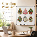 🔥 Hot Sale 🎄✨ DIY Christmas Pearl & Diamond Painting Fridge Magnet Kit – Sparkling Holiday Craft Fun 🧲