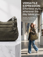 👜✨ Distressed Canvas Messenger Bag – Multi-Zipper Layered Design, Wide Adjustable Strap