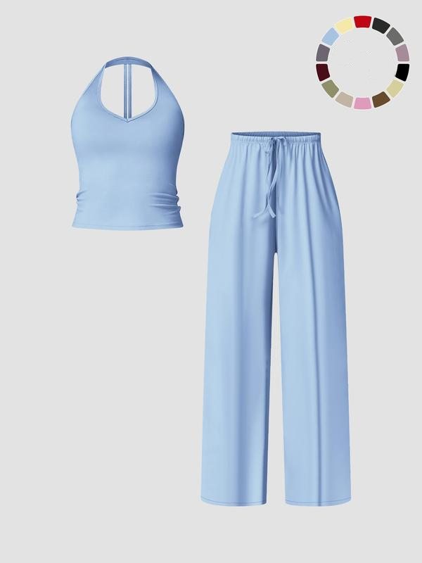Women's Flare Leg Activewear Set – Tank Top & High Waist Pants