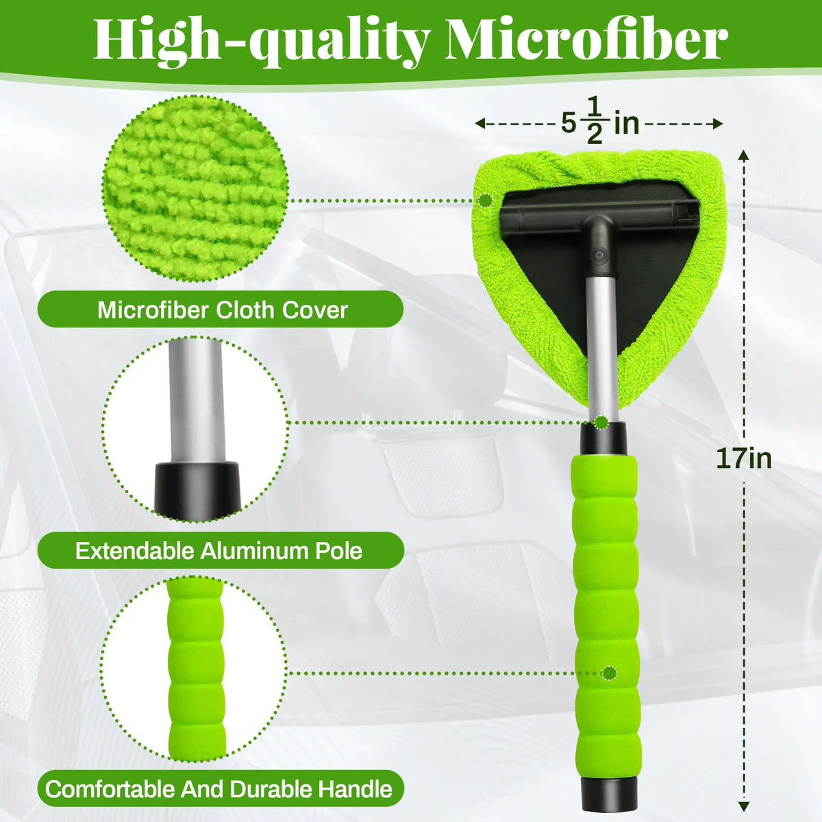 Windshield Cleaning Tool Set with Extendable Handle