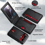✨Wallet - With Pop Up Aluminum Case Money Clip Slim Leather Slots Credit Card Holder RFID Blocking Bifold Minimalist Wallet