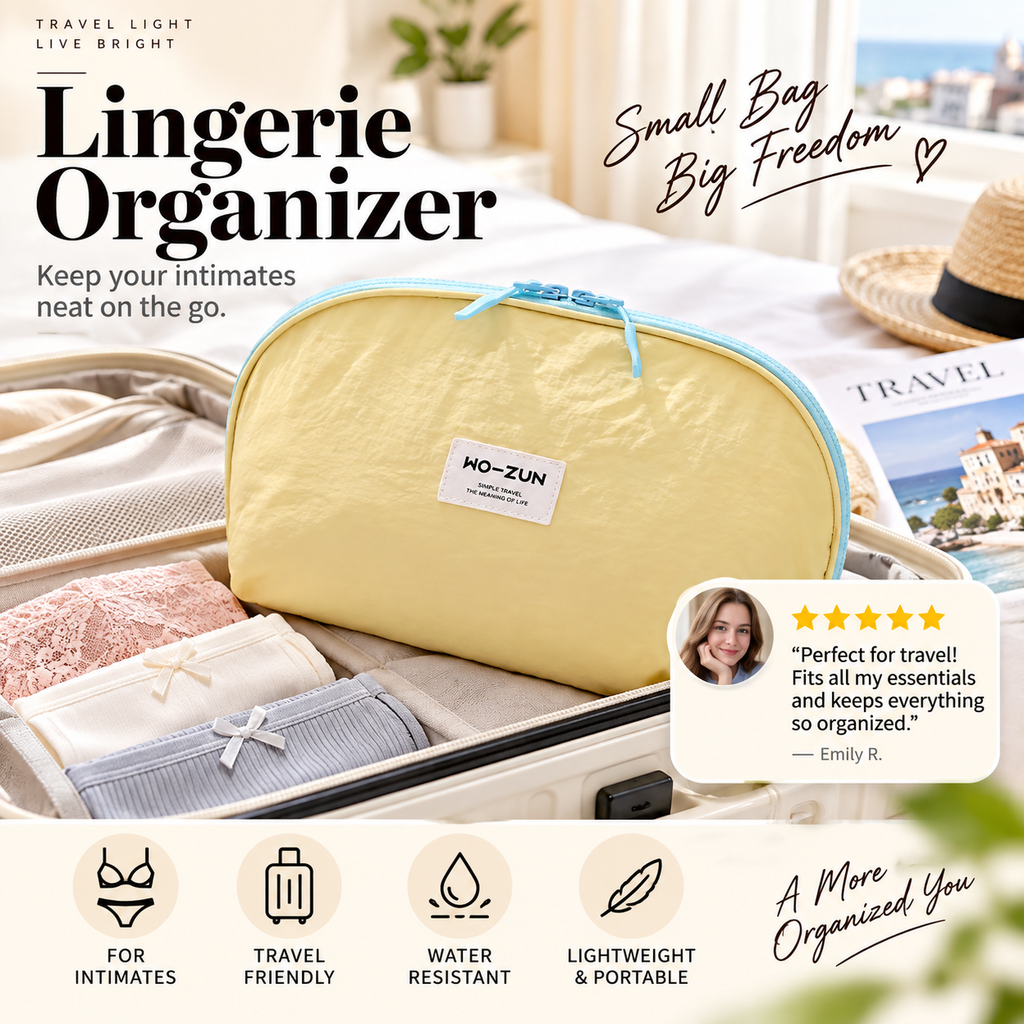 🧳💕 Portable Underwear Travel Organizer – Separate Storage for Bras, Panties & Socks