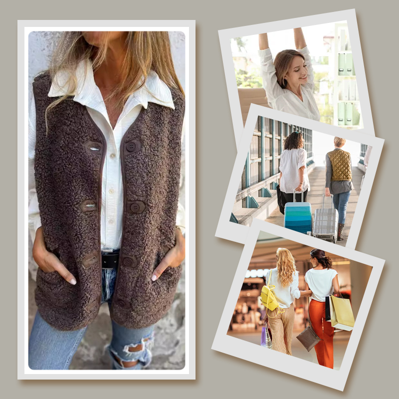 🎉Last Day-50% Off💛Women's Button Down Short Warm Vest