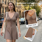 👗🔥 50% OFF! Women's V-Neck Bodycon Mini Dress