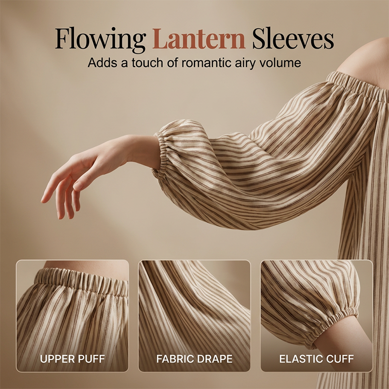 🌸 50% OFF NOW! 🌸Women's Off-Shoulder Maxi Dress Lantern Sleeve Dress