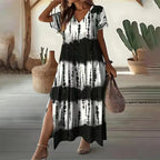 🌺Summer Hot Sale💐Women’s Causal V-Neck Gradient Dress