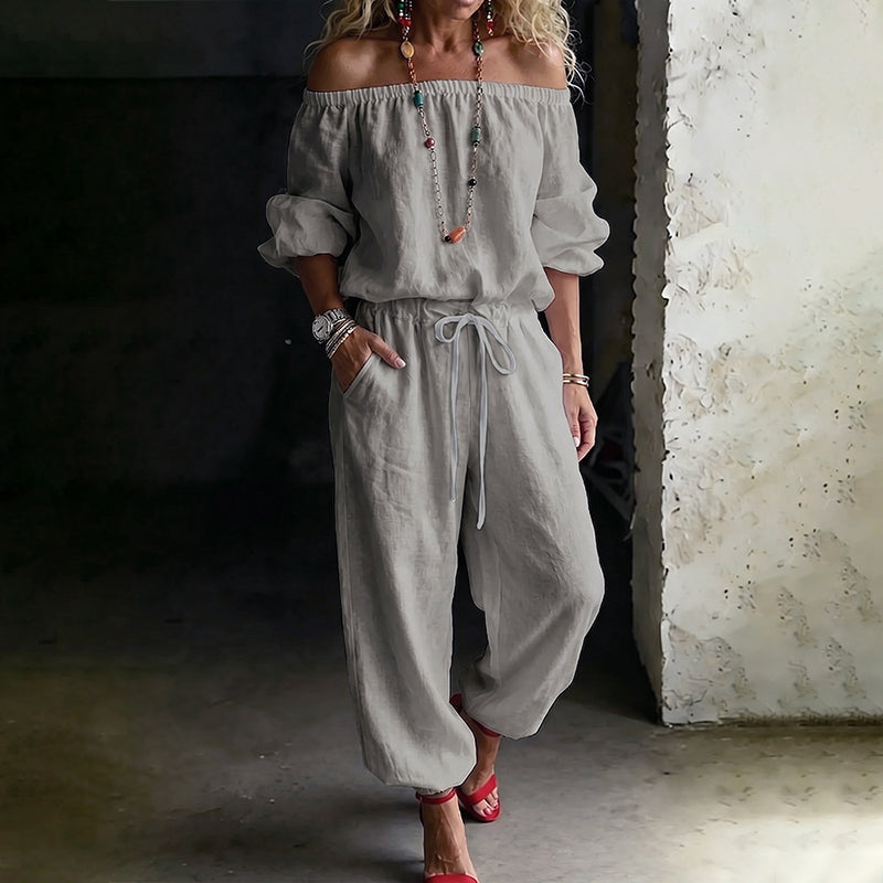 ⏳👗2026 Summer Hot Sale 50% OFF‼️🌸Women's Off Shoulder Jumpsuit – Effortless Chic With A Flattering Fit ✨