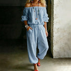 ⏳👗2026 Summer Hot Sale 50% OFF‼️🌸Women's Off Shoulder Jumpsuit – Effortless Chic With A Flattering Fit ✨