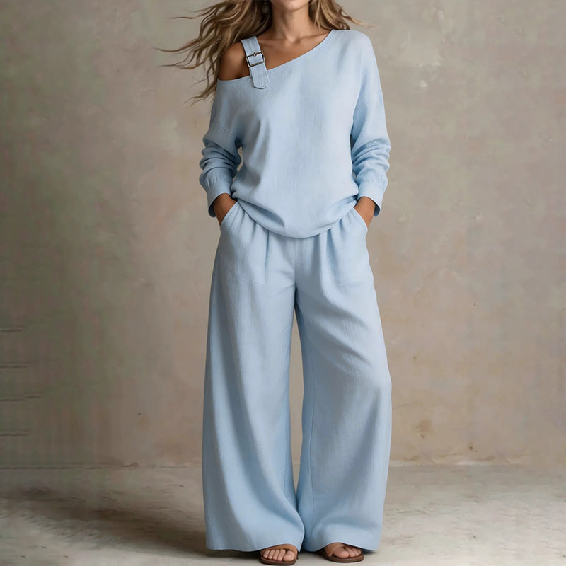 🔥Bestseller🔥 Off-shoulder Wide-leg Two-piece Set