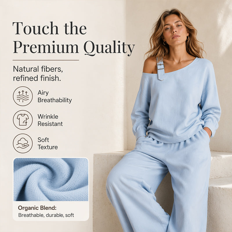 🔥Bestseller🔥 Off-shoulder Wide-leg Two-piece Set