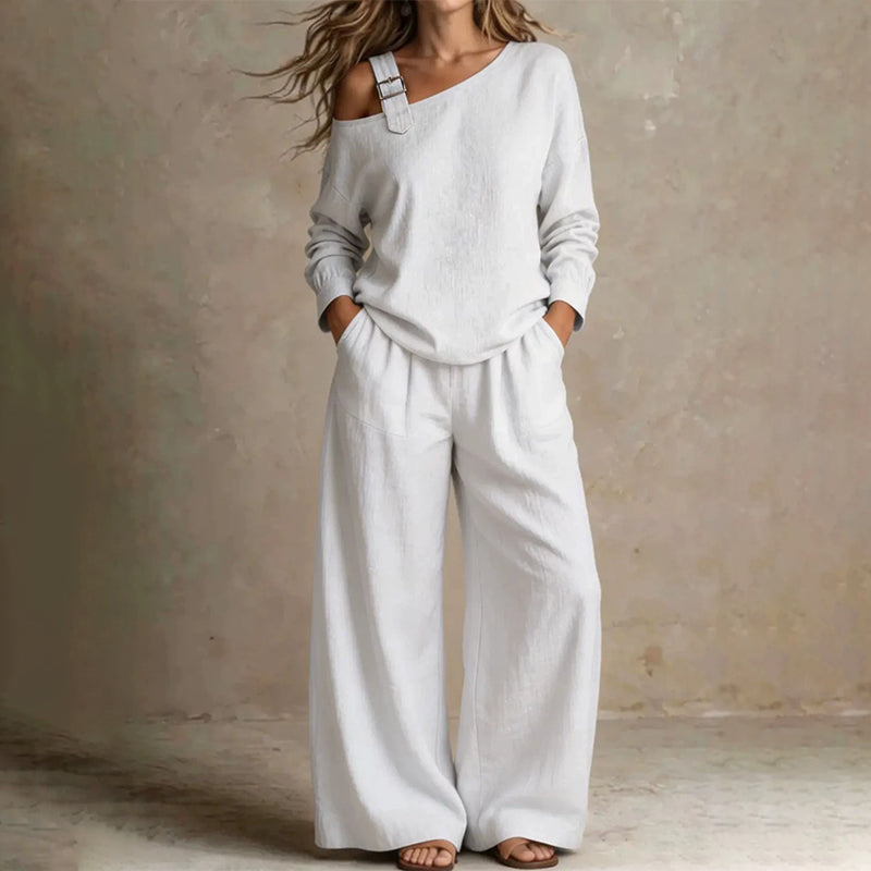 🔥Bestseller🔥 Off-shoulder Wide-leg Two-piece Set